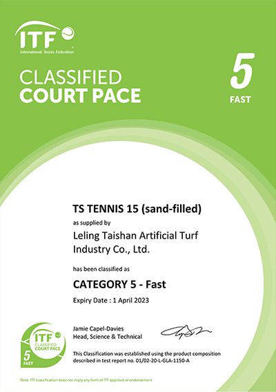 شهادة الاتحاد الدولي للتنس (ITF)  TS Tennis 15 Fast 