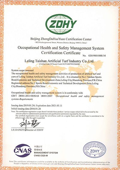 شهادة نظام إدارة الصحة والسلامة المهنية